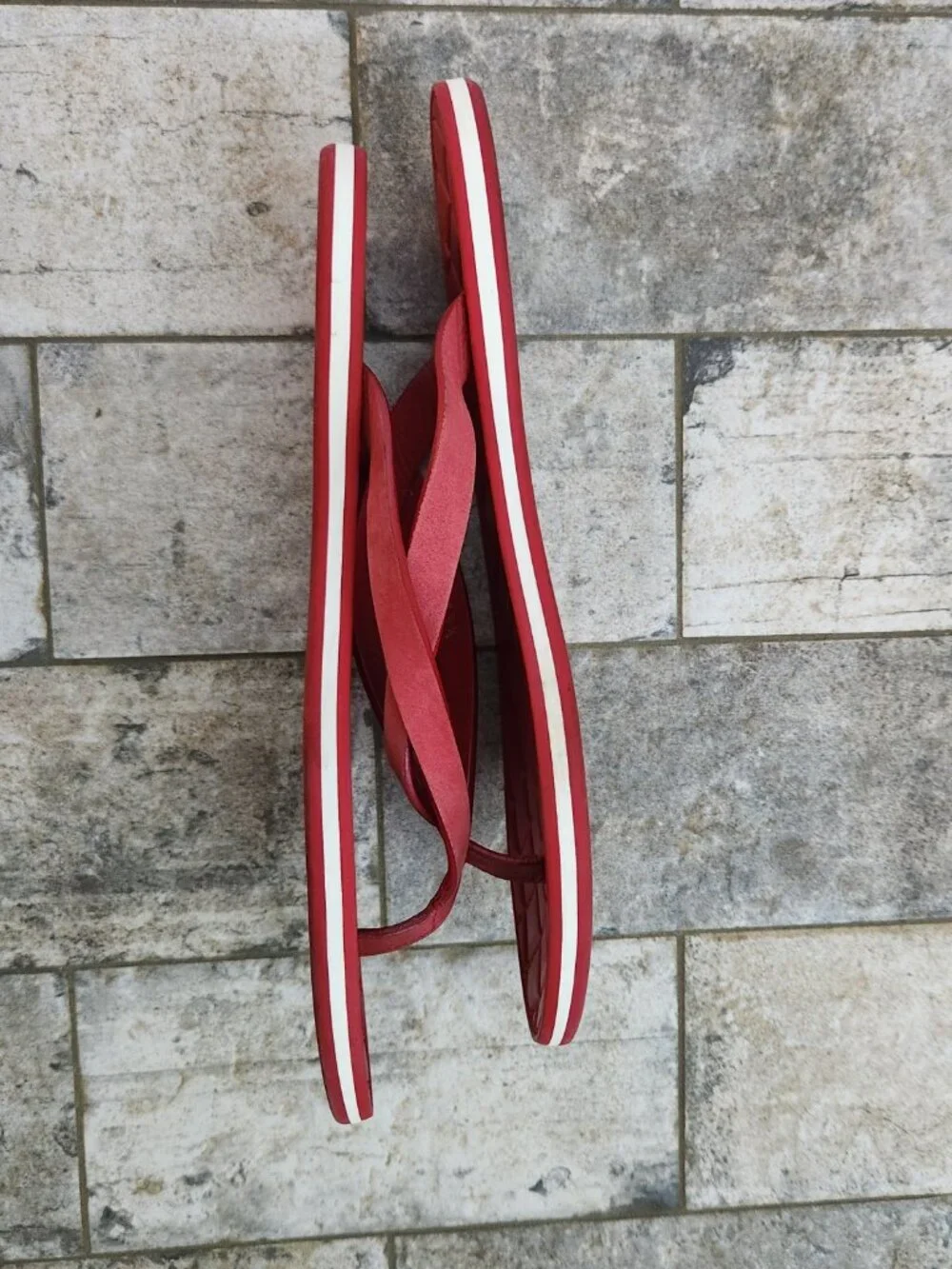 Chanel Red Quilted Flat Thong Sandals